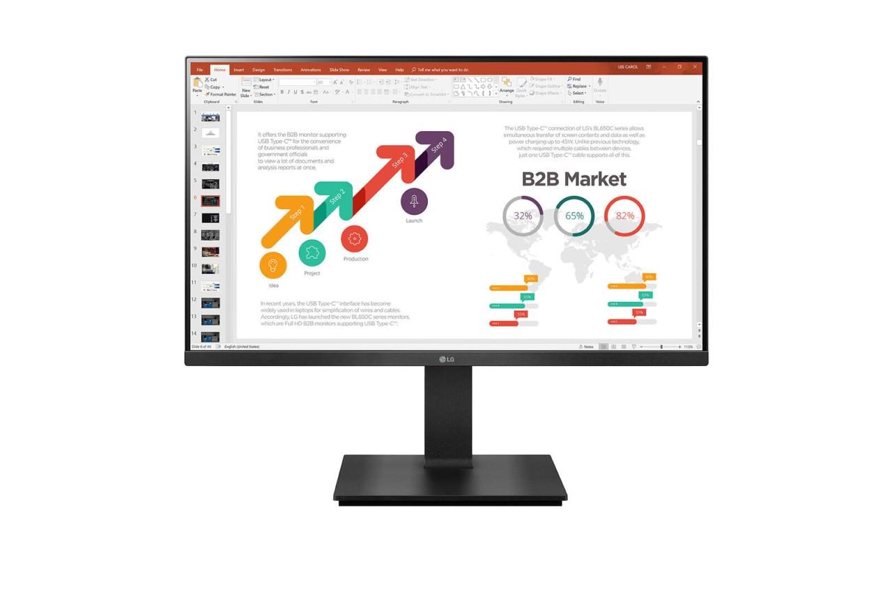 8806091581822 - 24BP450Y-B - LED-Monitor - 60 cm (24) (238 sichtbar) - 1920 x 1080 Full HD (1080p) @ 75 Hz - IPS - 250 cd m²