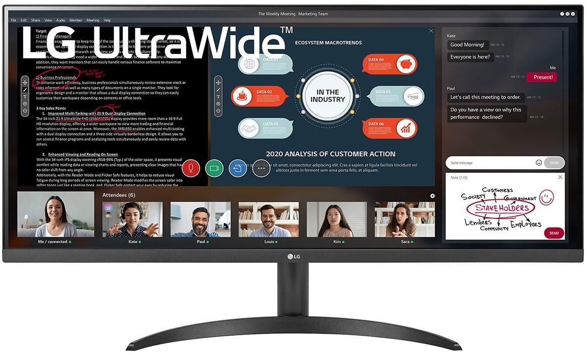 8806091752260 - 34WP500-B 867 cm (34 ) UltraWide Monitor (Full HD IPS-Panel 219-Format) schwarz [Energieklasse F] (34WP500-BBEU)