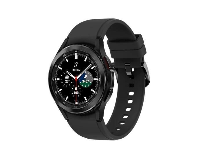8806092539273 - SAMSUNG Galaxy Watch4 Classic BT 42 mm Smartwatch Edelstahl Fluorkautschuk S M Black