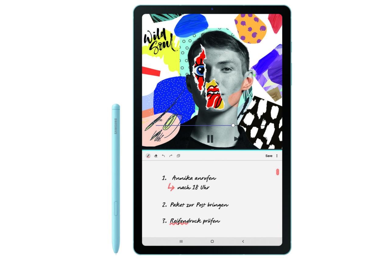 8806094463668 - Galaxy Tab S6 Lite (2022 Edition) - Tablet - Android - 64GB - 2631 cm (104) TFT (2000 x 1200) - microSD-Steckplatz - 3G 4G - Angora Blue (SM-P619NZBADBT)