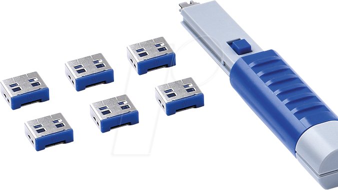 8809534690730 - Smartkeeper USB-A Port Schloss UL03PKDB 6 St Dunkelblau inkl 1 Schlüssel UL03PKDB