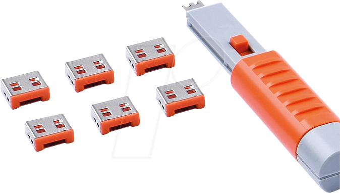 8809534692321 - Smartkeeper USB-A Port Schloss UL03PKOR 6 St Orange inkl 1 Schlüssel UL03PKOR