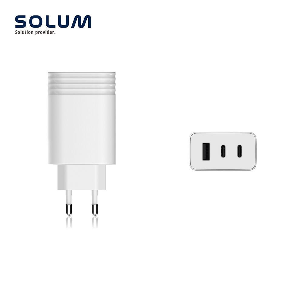 8809580801937 - SoluM Ladezubehör Fast Charging 65W 3port 2USB-C 1USB-A Weiß