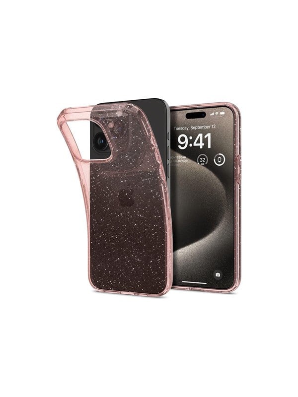 8809896749091 - Liquid Crystal Glitter - rose quartz - iPhone 15 Pro Max