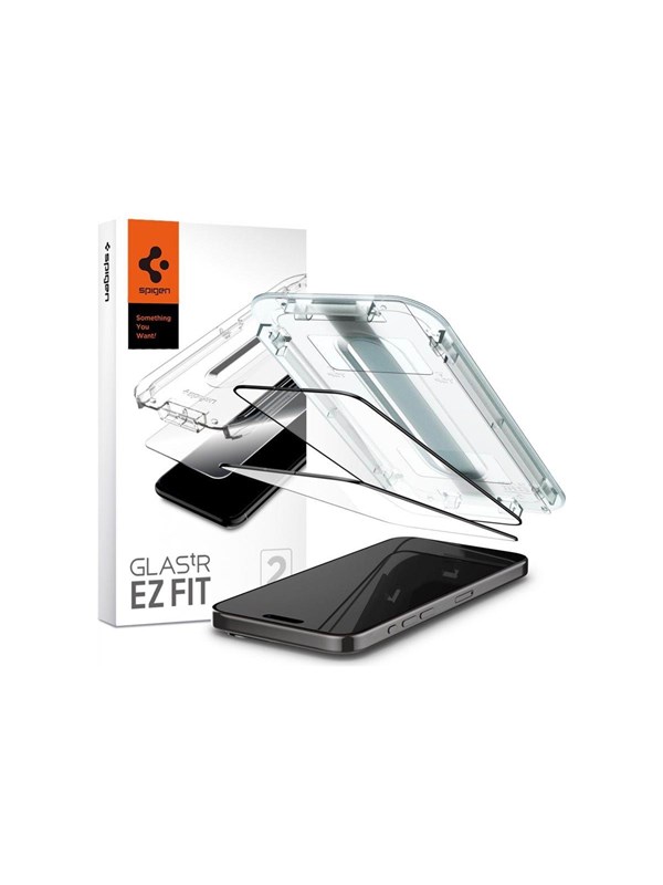 8809896752152 - GlastR EZ Fit FC gehärtetes Glas für iPhone 15 Pro schwarz - SET mit 2 Stück