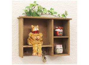 8810220142211 - Dandibo - Setzkasten YX-14B221 Wandregal shabby 34 cm Sammlervitrine Schlüsselhaken Regal