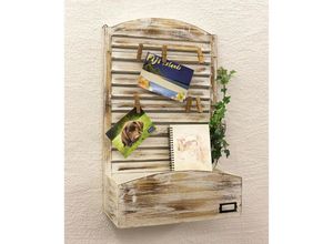 8810220144154 - Dandibo - Memoboard mit Briefablage YX-14B415 Pinnwand 65 cm Wandregal Memotafel Shabby