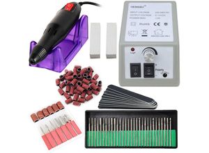 8846924194812 - Wolketon - vingo Elektrisch Nagelfraeser Fraeser Nagelfeile Manikuere Set Schleifhuelsen mit Geringem Rauschen und Vibration 20000 U Min Grau