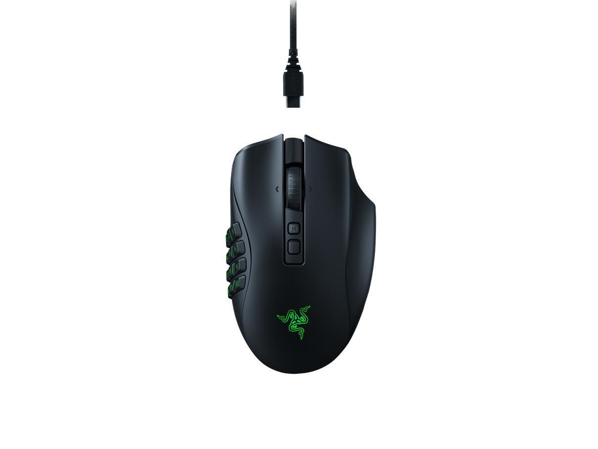 8886419333890 - RAZER Naga V2 Pro Ergonomische Gaming-Maus Bluetooth® Funk Kabelgebunden Optisch Schwarz 20 Tasten 30000 dpi Ergonomisch