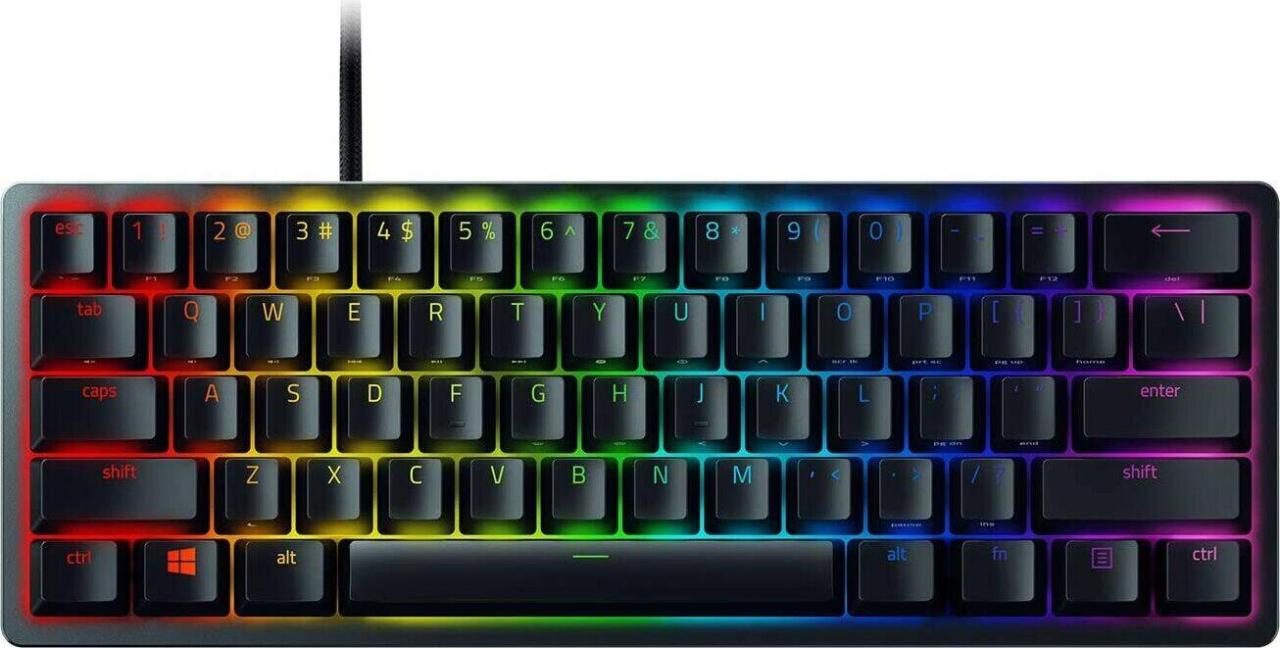 8886419346975 - RAZER Gaming-Tastatur Huntsman Mini - Clicky Optical Switch (Lila) DE Schwarz Tastaturen schwarz