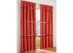 8902836033530 - Vorhang HEINE HOME Gardinen Gr 245 cm Universalzugband Multifunktionsband 130 cm orange (terra)