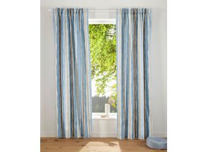 8904141233438 - Vorhang GUIDO MARIA KRETSCHMER HOME&LIVING Streifen Gardinen Gr 225 cm Multifunktionsband 110 cm blau Übergardinen Nachhaltig