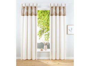 8904141234947 - Vorhang HOME AFFAIRE Jule Gardinen Gr 225 cm Schlaufen 110 cm beige (beige offwhite) Schlaufen Nachhaltig