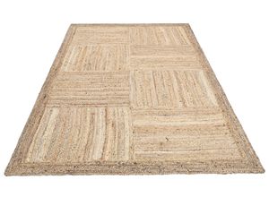 8904384604651 - Teppich GUIDO MARIA KRETSCHMER HOME&LIVING Melati aus 100% Jute Naturfasern Teppiche Gr B L 120 cm x 180 cm 6 mm 1 St beige (natur) Esszimmerteppiche Naturprodukt Karo mit Bordüre Wohnzimmer Schlafzimmer Esszimmer