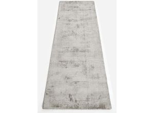 8904384607669 - Läufer MY HOME Shirley handgewebter Viskose-Teppich farblich changierend Teppiche Gr B L 67 cm x 230 cm 12 mm 1 St silberfarben Küchenläufer Läufer Brücke Handweb Teppich Wohnzimmer Flur