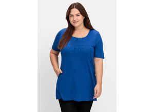 8904411237920 - Große Größen Longshirt mit Taschen und Karreeausschnitt royalblau Gr42 8904411237920 - Große Größen Longshirt mit Taschen und Karreeausschnitt royalblau Gr42