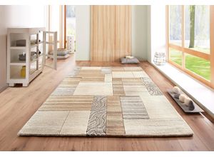 8906077460988 - Wollteppich THEKO Lola Teppiche Gr B L 290 cm x 390 cm 12 mm 1 St beige (natur) Schurwollteppiche reine Wolle Patchwork Design handgetuftet Wohnzimmer Schlafzimmer