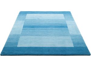 8906077464139 - Wollteppich THEKO Gabbeh Super Handweb Teppich Bordüre reine Schurwolle handgewebt Teppiche Gr B L 240 cm x 340 cm 9 mm 1 St blau Schurwollteppiche Schlafzimmer Wohnzimmer Esszimmer auch als Läufer und Bettumrandung