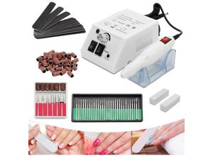 8934340810840 - Elektrische Nagelfeile Nagelfräser Gelnägel Nagelfräser für Gelnägel Gel Nägel Set Nagelstudio mit Geringem Rauschen und Vibration 20000 U Min Weiß