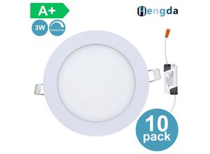 8934340934287 - Hengda - 10 x led EinbauSpot Strahler Panel Decken Wandleuchte Ultraslim Deckenleuchte 3W