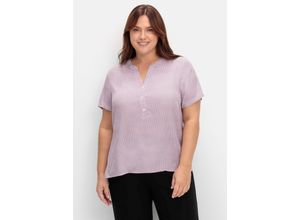 8934647126873 - Große Größen Tunika mit Kurzarm und verlängertem Rückenteil rosé gemustert Gr50