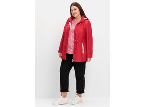 8935241172075 - Große Größen Übergangsjacke mit Kapuze und Kontrastdetails rot Gr48 8935241172075 - Große Größen Übergangsjacke mit Kapuze und Kontrastdetails rot Gr48