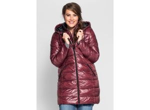 8935258703606 - Große Größen Steppjacke in 2-in-1-Optik brombeer-schwarz Gr40