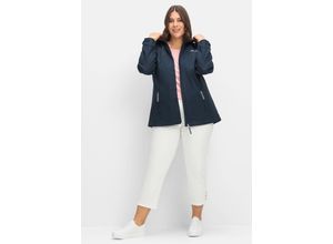 8935258720924 - Große Größen Wind- und wasserabweisende Softshelljacke marine Gr40