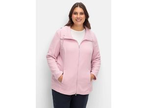 8935278006145 - Große Größen Fleecejacke mit Umlegekragen und 2-Wege-Zipper rosé Gr48