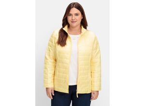 8935331937621 - Große Größen Leicht wattierte Steppjacke mit Stehkragen hellgelb Gr48