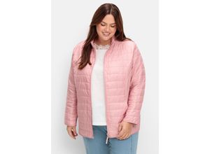 8935331937867 - Große Größen Leicht wattierte Steppjacke mit Stehkragen rosé Gr56