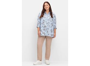 8936106158166 - Große Größen Stretchhose mit innenliegendem Gummizugbund beigefarben Gr48