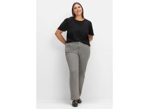 8936123441722 - Große Größen Gerade Jeans mit seitlichem Stretchbund grey Denim Gr42