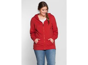 8941101201410 - Große Größen Sweatjacke mit Kapuze und Eingrifftaschen rot Gr40 42