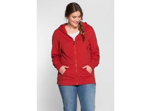 8941101201458 - Große Größen Sweatjacke mit Kapuze und Eingrifftaschen rot Gr56 58
