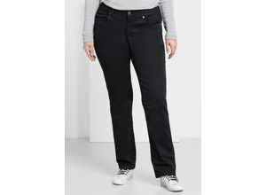 8941101447054 - Große Größen Gerade Hose aus Baumwoll-Twill schwarz Gr20