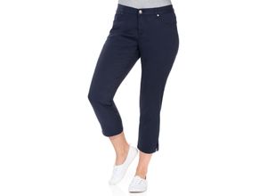 8941101447450 - Große Größen Schmale 7 8-Hose aus elastischem Baumwoll-Twill marine Gr40