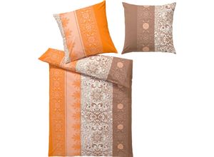 8941102120734 - Bettwäsche HEINE HOME WITT-PBK-Bettwäsche-temporär Gr B L 135 cm x 200 cm 2 tlg Renforcé B L 40 cm x 80 cm orange (terracotta braun) Renforcé-Bettwäsche