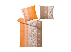 8941102120758 - Bettwäsche HEINE HOME WITT-PBK-Bettwäsche-temporär Gr B L 155 cm x 220 cm 2 tlg Renforcé B L 80 cm x 80 cm orange (terracotta braun) Renforcé-Bettwäsche