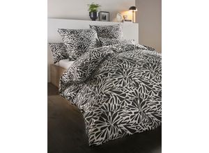 8941102395682 - Bettwäsche HEINE HOME WITT-PBK-Bettwäsche-temporär Gr B L 155 cm x 220 cm 2 tlg Mako-Satin B L 80 cm x 80 cm schwarz (schwarz gemustert)