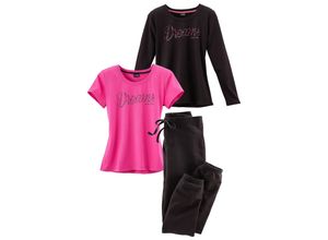 8961100210756 - Große Größen Pyjama schwarz+pink Gr44 46