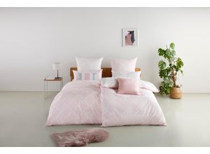 8961102159503 - Wendebettwäsche HOME AFFAIRE Alba in Gr 135x200 oder 155x220 cm Bettwäsche Gr B L 155 cm x 220 cm 1 St 1 St Biber B L 80 cm x 80 cm rosa (rosa weiß) Bettwäsche mit Wendeoptik in verschiedenen Qualitäten Baumwolle