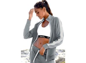 8961102190711 - Große Größen Sweatjacke steingrau Gr40 42