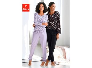 8961102468384 - Große Größen Pyjama lila+schwarz Gr44 46