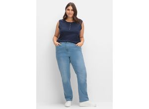 8961102655067 - Große Größen Gerade Jeans mit elastischem High-Waist-Bund blue Denim Gr40