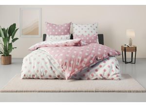 8961103041180 - Wendebettwäsche MY HOME Dots Bettwäsche Gr B L 155 cm x 220 cm 1 St 1 St Polycotton recycelt B L 80 cm x 80 cm rosa ab Größe 135x200 cm aus recyceltem Material Bettwäsche mit Punkten