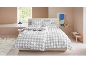 8961103041647 - Bettwäsche LEGER HOME BY LENA GERCKE Quinn in Gr 135x200 oder 155x220 cm Gr B L 155 cm x 220 cm 1 St 1 St Renforcé B L 80 cm x 80 cm grau Bettwäsche aus Baumwolle pflegeleichte mit Vichy-Karo