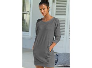 8964002337415 - Große Größen Sweatkleid anthrazit meliert Gr48 50