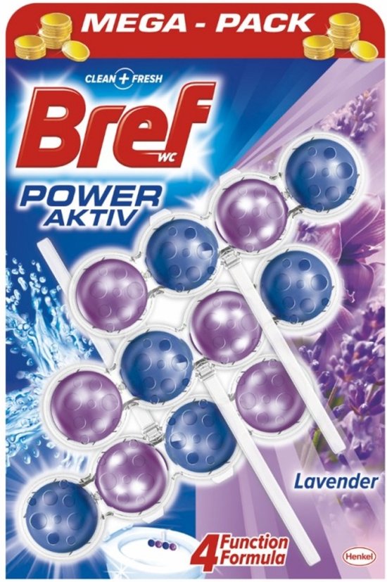 9000100956192 - Bref Power Aktiv 3x50gr Toilettenstein Lavendel