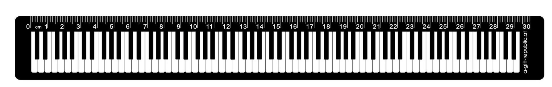 9001181027207 - Lineal 30 cm Noten & Notenlinien weiß mit schwarzem Druck